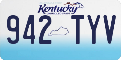 KY license plate 942TYV