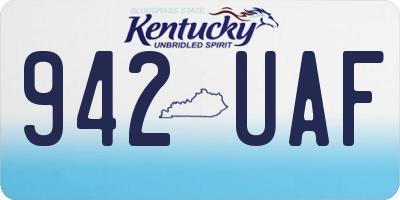 KY license plate 942UAF