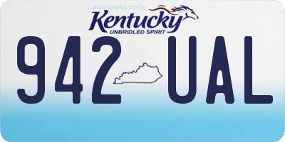 KY license plate 942UAL
