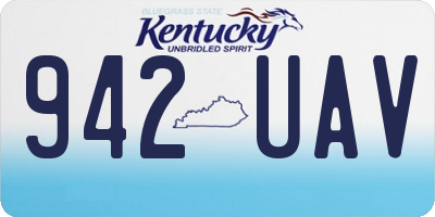 KY license plate 942UAV