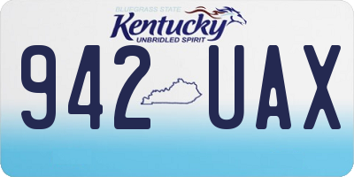 KY license plate 942UAX
