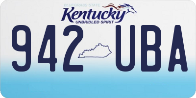 KY license plate 942UBA