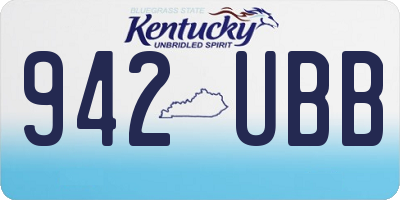 KY license plate 942UBB
