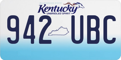 KY license plate 942UBC