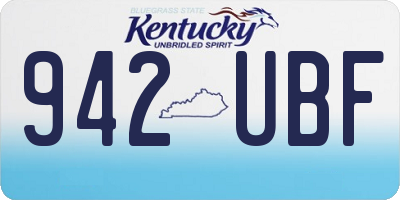 KY license plate 942UBF