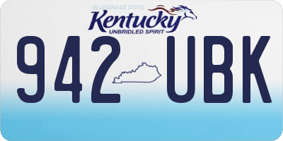 KY license plate 942UBK