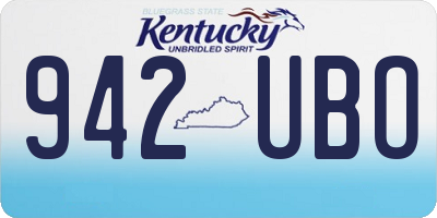 KY license plate 942UBO