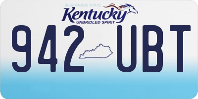 KY license plate 942UBT