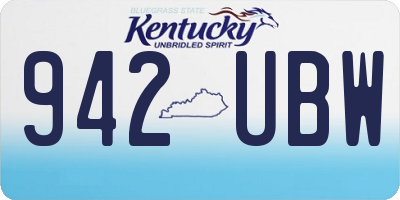 KY license plate 942UBW