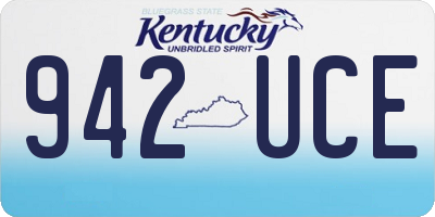 KY license plate 942UCE