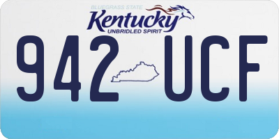 KY license plate 942UCF