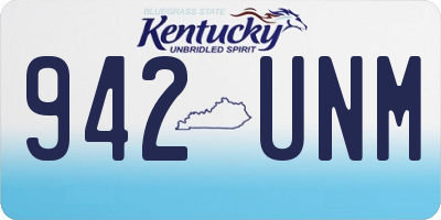 KY license plate 942UNM