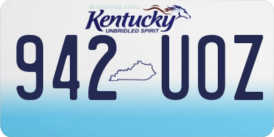 KY license plate 942UOZ
