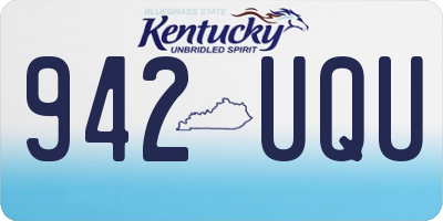KY license plate 942UQU