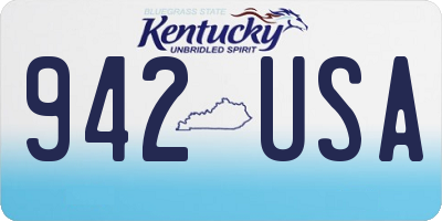 KY license plate 942USA