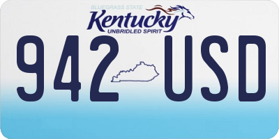 KY license plate 942USD