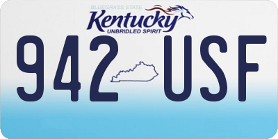KY license plate 942USF