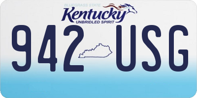 KY license plate 942USG