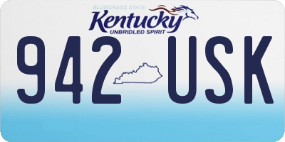KY license plate 942USK