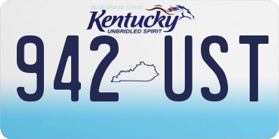 KY license plate 942UST