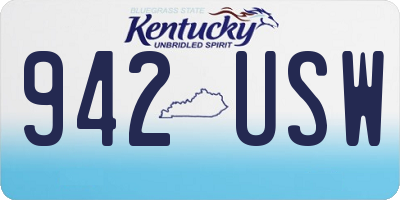 KY license plate 942USW