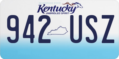 KY license plate 942USZ