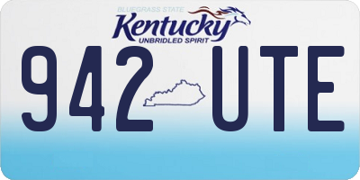 KY license plate 942UTE