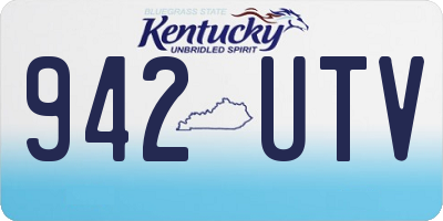 KY license plate 942UTV