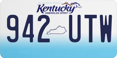 KY license plate 942UTW