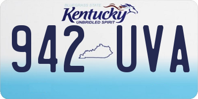 KY license plate 942UVA