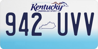 KY license plate 942UVV