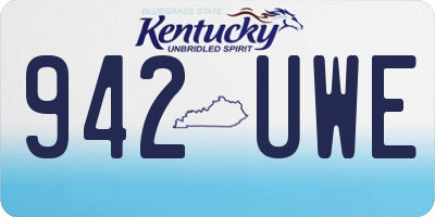 KY license plate 942UWE