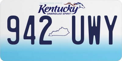 KY license plate 942UWY
