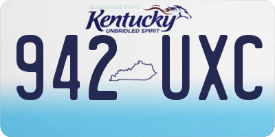 KY license plate 942UXC