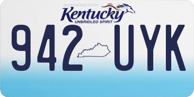 KY license plate 942UYK
