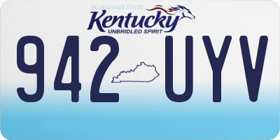 KY license plate 942UYV