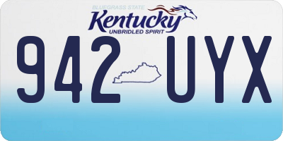 KY license plate 942UYX