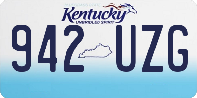 KY license plate 942UZG