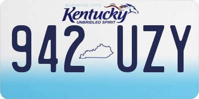 KY license plate 942UZY
