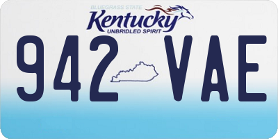 KY license plate 942VAE