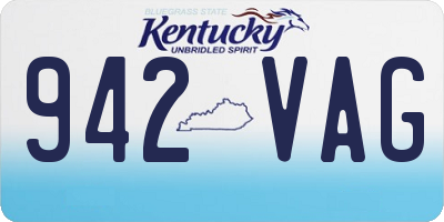KY license plate 942VAG