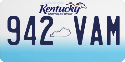 KY license plate 942VAM