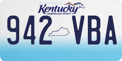 KY license plate 942VBA