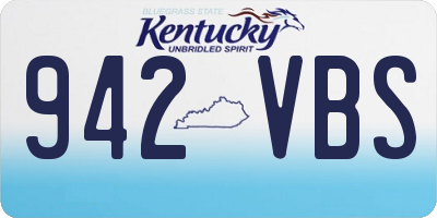 KY license plate 942VBS