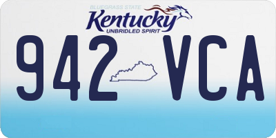 KY license plate 942VCA