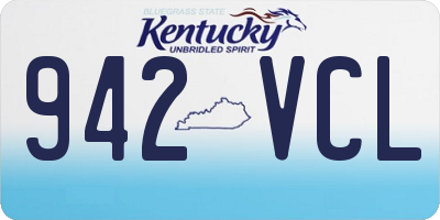 KY license plate 942VCL