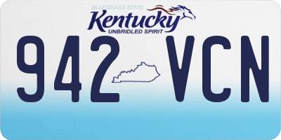 KY license plate 942VCN