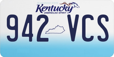 KY license plate 942VCS