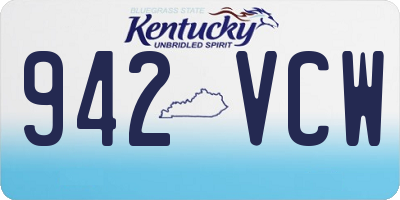 KY license plate 942VCW