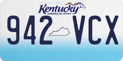 KY license plate 942VCX